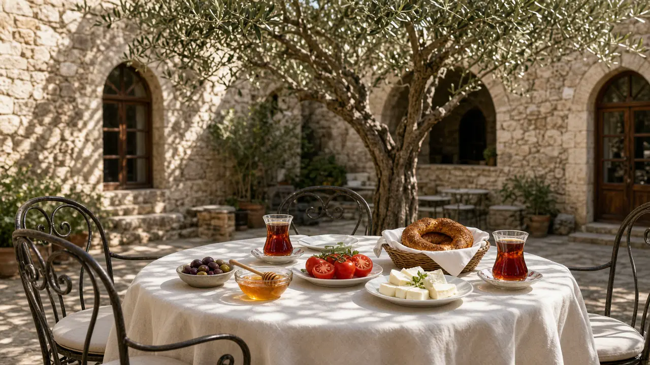 Sabah masası, koy manzarası
